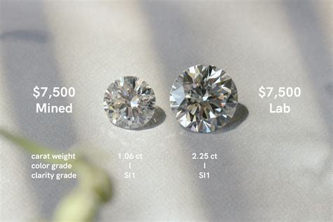Lab diamonds vs natural diamonds - The difference in real life in your example is the difference between $3,750 (loss on natural) and $3,500 (loss on lab grown), so the natural diamond loses $250 more. But that's based on a 50% resale value on the natural, which may or may not be accurate. And if they stay married then who cares about the resale value.